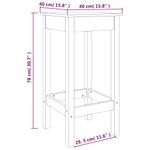 Casa si Gradina - Mobilier - Scaune si fotolii - Scaune - Scaune de bar, 2 buc., negru, 40x40x78 cm, lemn masiv pin - Infinity.ro