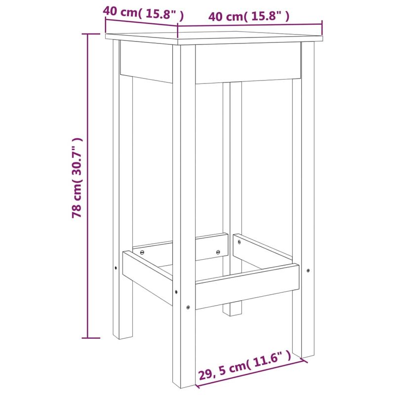 Casa si Gradina - Mobilier - Scaune si fotolii - Scaune - Scaune de bar, 2 buc., negru, 40x40x78 cm, lemn masiv pin - Infinity.ro