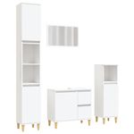Casa si Gradina - Mobilier - Seturi de mobilier - Seturi baie - Set mobilier de baie, 4 piese, alb, lemn compozit - Infinity.ro