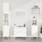 Casa si Gradina - Mobilier - Seturi de mobilier - Seturi baie - Set mobilier de baie, 4 piese, alb, lemn compozit - Infinity.ro