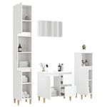 Casa si Gradina - Mobilier - Seturi de mobilier - Seturi baie - Set mobilier de baie, 4 piese, alb, lemn compozit - Infinity.ro