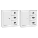 Casa si Gradina - Mobilier - Comode si corpuri - Comode - Servante, 2 piese, alb, lemn prelucrat - Infinity.ro
