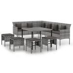 Casa si Gradina - Gradina si terasa - Mobilier exterior - Seturi mobila gradina - Set mobilier de gradina cu perne, 6 piese, gri, poliratan - Infinity.ro