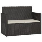 Casa si Gradina - Gradina si terasa - Mobilier exterior - Bancute de gradina - Banca de gradina cu perne, negru, 105 cm, poliratan, model fără pernă de spate - Infinity.ro