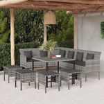 Casa si Gradina - Gradina si terasa - Mobilier exterior - Seturi mobila gradina - Set mobilier de gradina cu perne, 6 piese, gri, poliratan - Infinity.ro
