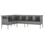 Casa si Gradina - Gradina si terasa - Mobilier exterior - Seturi mobila gradina - Set mobilier de gradina cu perne, 6 piese, gri, poliratan - Infinity.ro