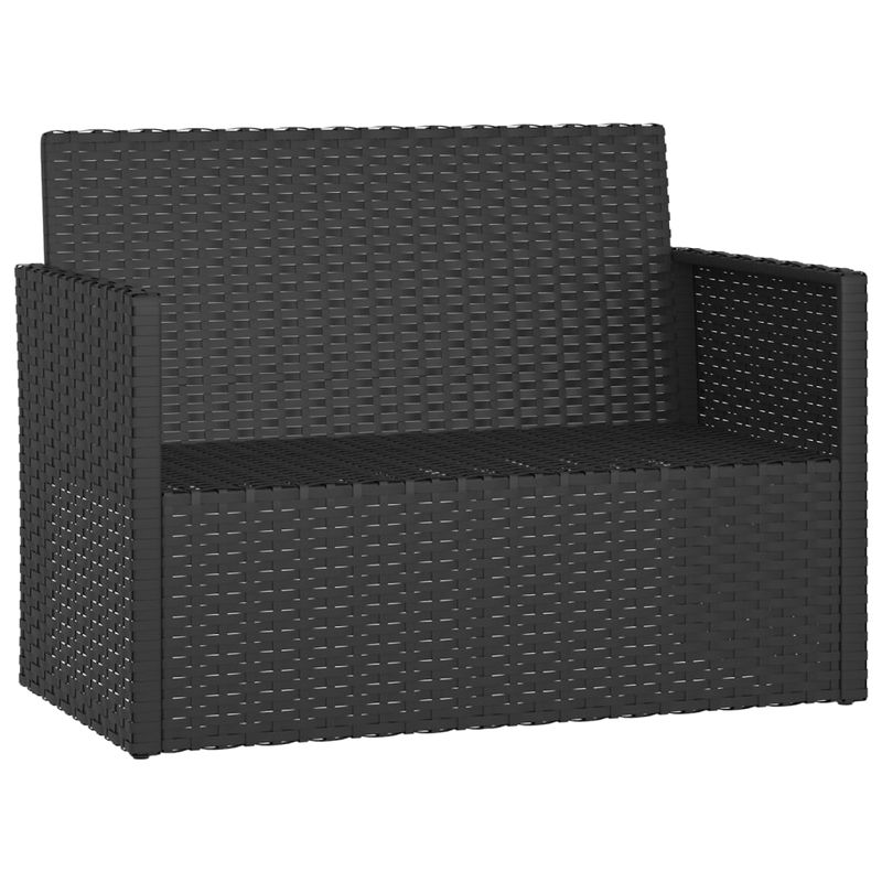 Casa si Gradina - Gradina si terasa - Mobilier exterior - Bancute de gradina - Banca de gradina cu perne, negru, 105 cm, poliratan, model fără pernă de spate - Infinity.ro