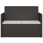 Casa si Gradina - Gradina si terasa - Mobilier exterior - Bancute de gradina - Banca de gradina cu perne, negru, 105 cm, poliratan, model fără pernă de spate - Infinity.ro