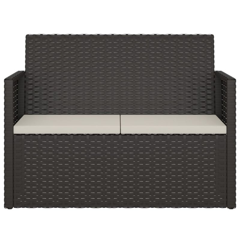 Casa si Gradina - Gradina si terasa - Mobilier exterior - Bancute de gradina - Banca de gradina cu perne, negru, 105 cm, poliratan, model fără pernă de spate - Infinity.ro