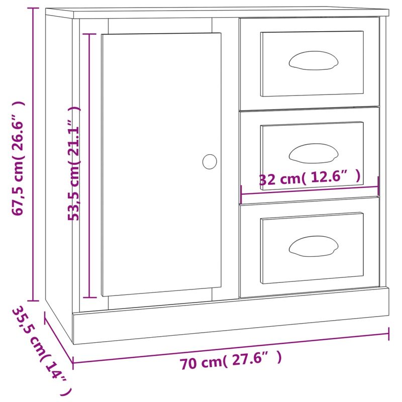 Casa si Gradina - Mobilier - Comode si corpuri - Comode - Servante, 2 piese, alb, lemn prelucrat - Infinity.ro