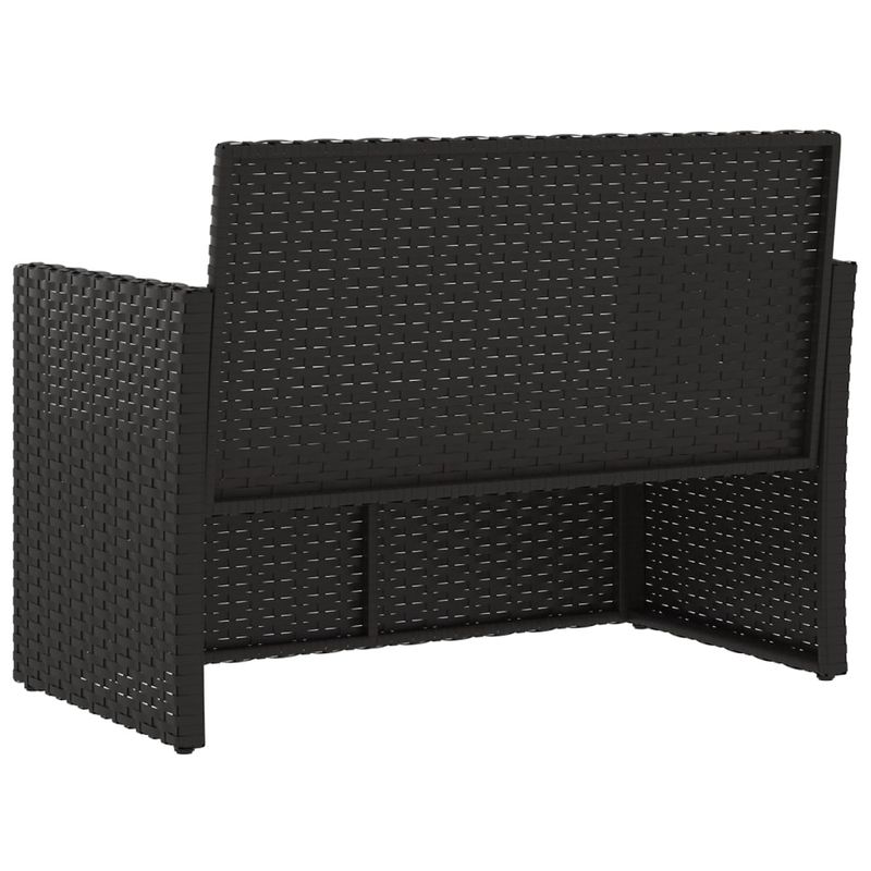 Casa si Gradina - Gradina si terasa - Mobilier exterior - Bancute de gradina - Banca de gradina cu perne, negru, 105 cm, poliratan, model fără pernă de spate - Infinity.ro