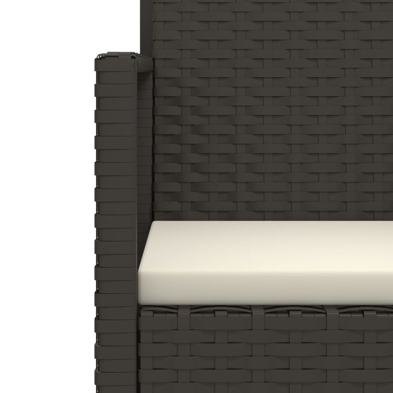 Casa si Gradina - Gradina si terasa - Mobilier exterior - Bancute de gradina - Banca de gradina cu perne, negru, 105 cm, poliratan, model fără pernă de spate - Infinity.ro