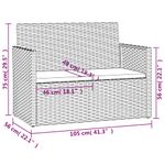 Casa si Gradina - Gradina si terasa - Mobilier exterior - Bancute de gradina - Banca de gradina cu perne, negru, 105 cm, poliratan, model fără pernă de spate - Infinity.ro