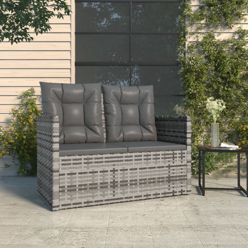 Casa si Gradina - Gradina si terasa - Mobilier exterior - Bancute de gradina - Banca de gradina cu perne, 105 cm, poliratan, model cu perna de spate - Infinity.ro