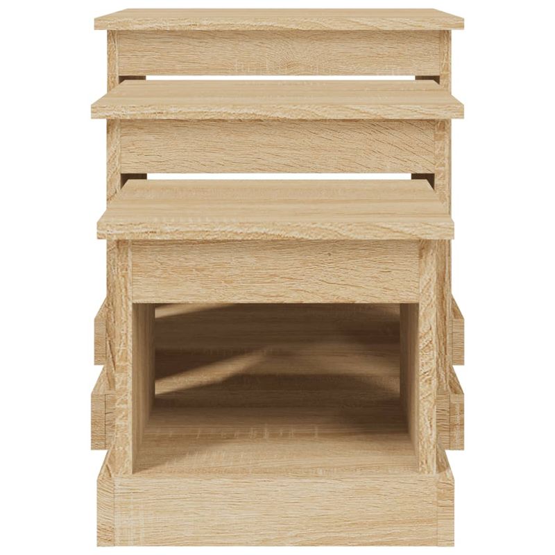 Casa si Gradina - Mobilier - Mese si birouri - Masute de cafea - Masute de cafea, 3 buc., stejar sonoma, lemn prelucrat - Infinity.ro