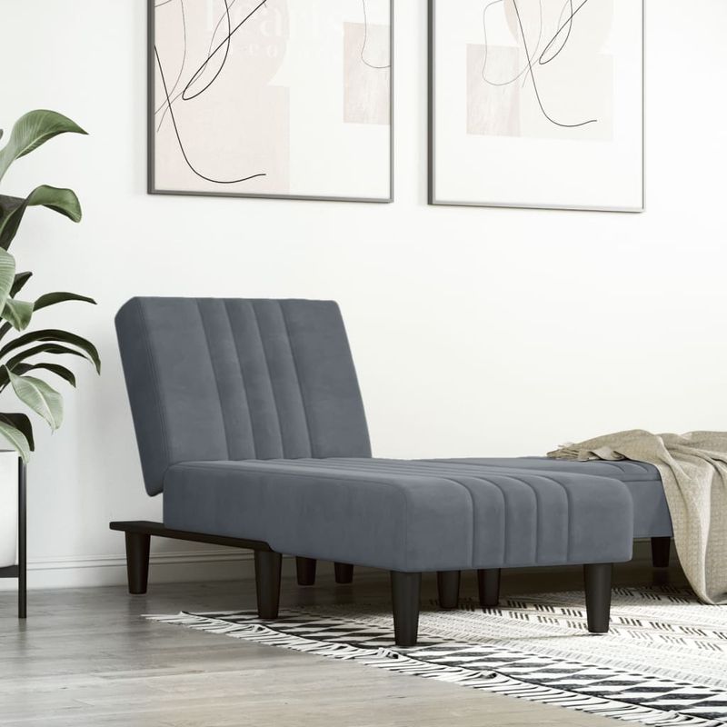 Casa si Gradina - Mobilier - Scaune si fotolii - Fotolii - Sezlong, gri inchis, catifea - Infinity.ro