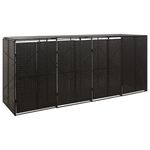 Casa si Gradina - Gradina si terasa - Mobilier exterior - Dulapuri si lazi depozitare exterior - Magazie de pubele cvadrupla, negru, 274x80x117 cm, poliratan - Infinity.ro