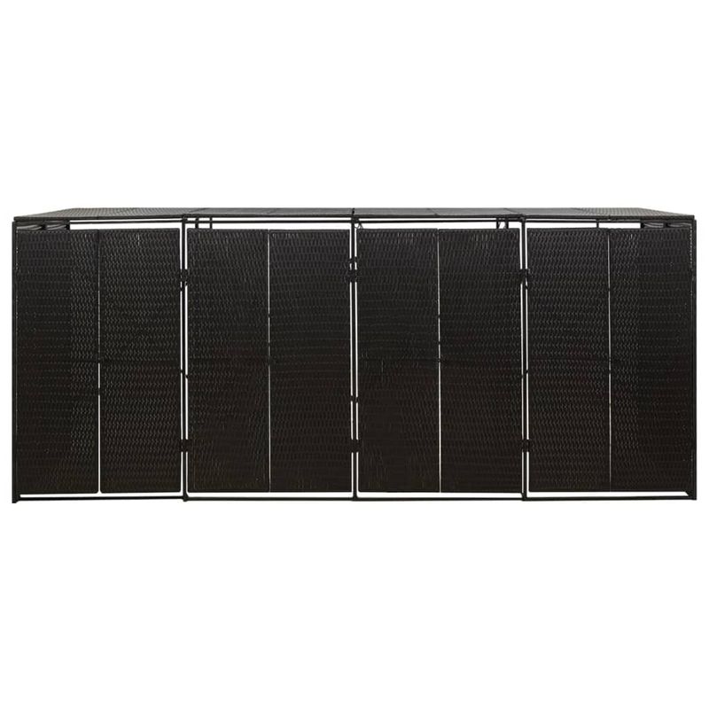 Casa si Gradina - Gradina si terasa - Mobilier exterior - Dulapuri si lazi depozitare exterior - Magazie de pubele cvadrupla, negru, 274x80x117 cm, poliratan - Infinity.ro