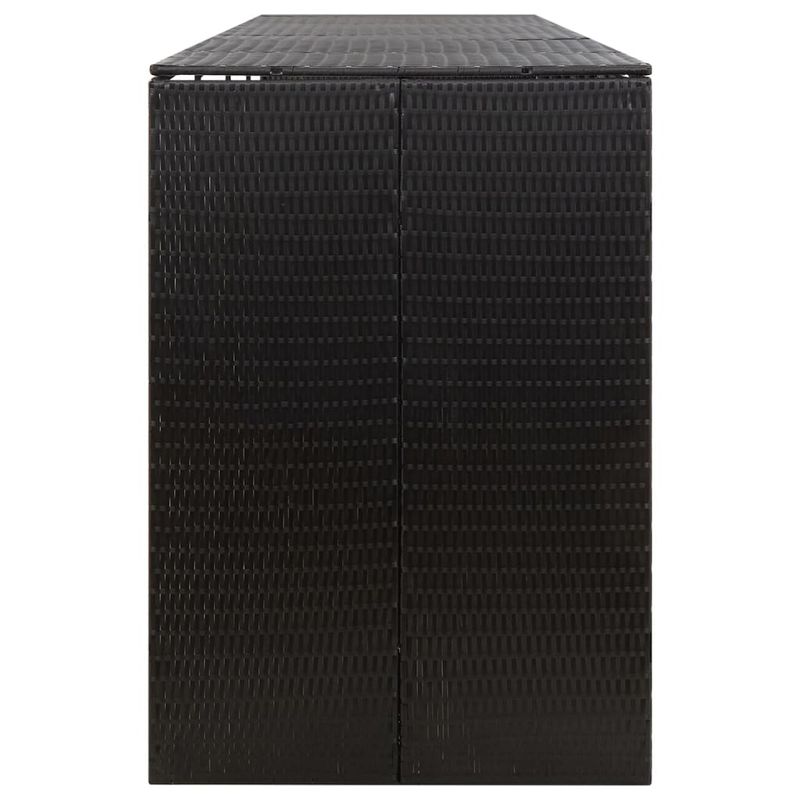 Casa si Gradina - Gradina si terasa - Mobilier exterior - Dulapuri si lazi depozitare exterior - Magazie de pubele cvadrupla, negru, 274x80x117 cm, poliratan - Infinity.ro