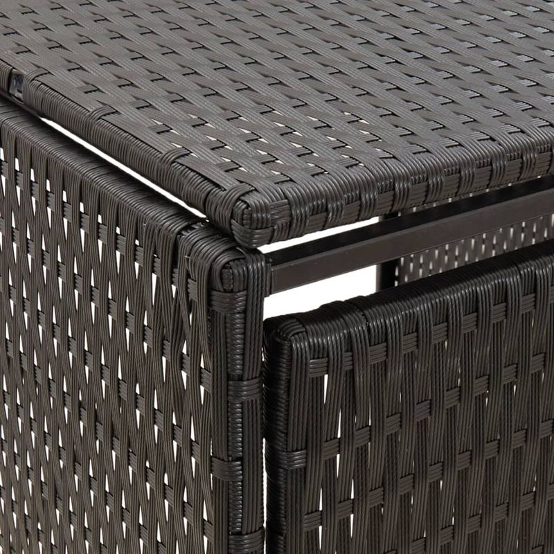 Casa si Gradina - Gradina si terasa - Mobilier exterior - Dulapuri si lazi depozitare exterior - Magazie de pubele cvadrupla, negru, 274x80x117 cm, poliratan - Infinity.ro