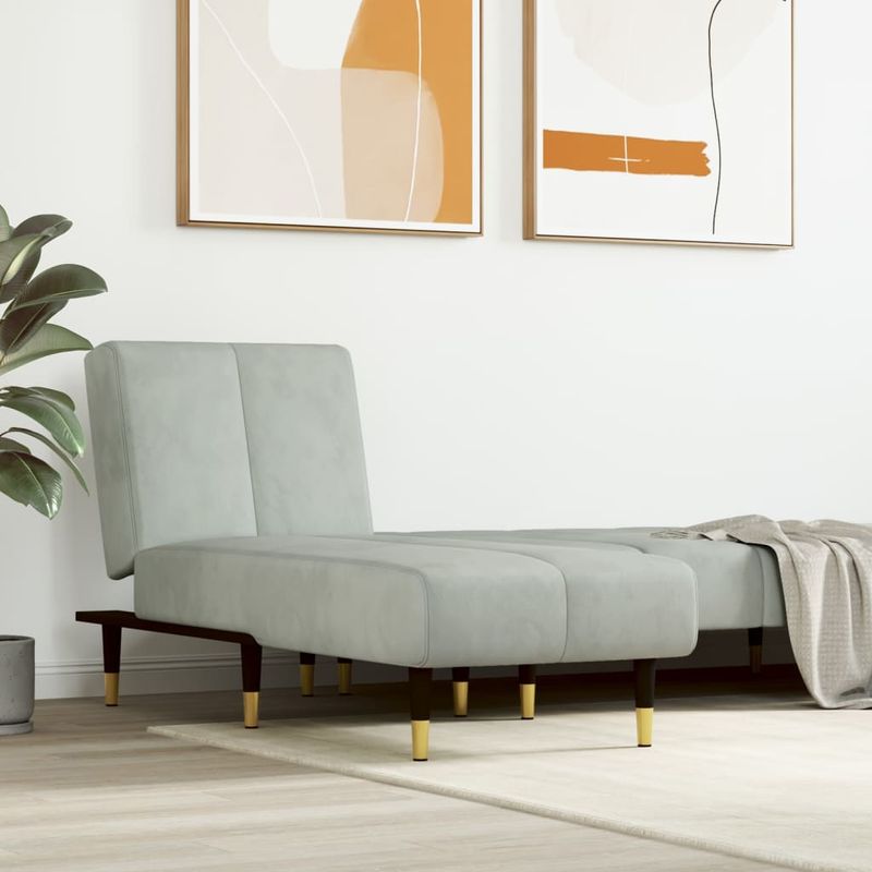 Casa si Gradina - Mobilier - Scaune si fotolii - Fotolii - Sezlong, gri deschis, catifea - Infinity.ro