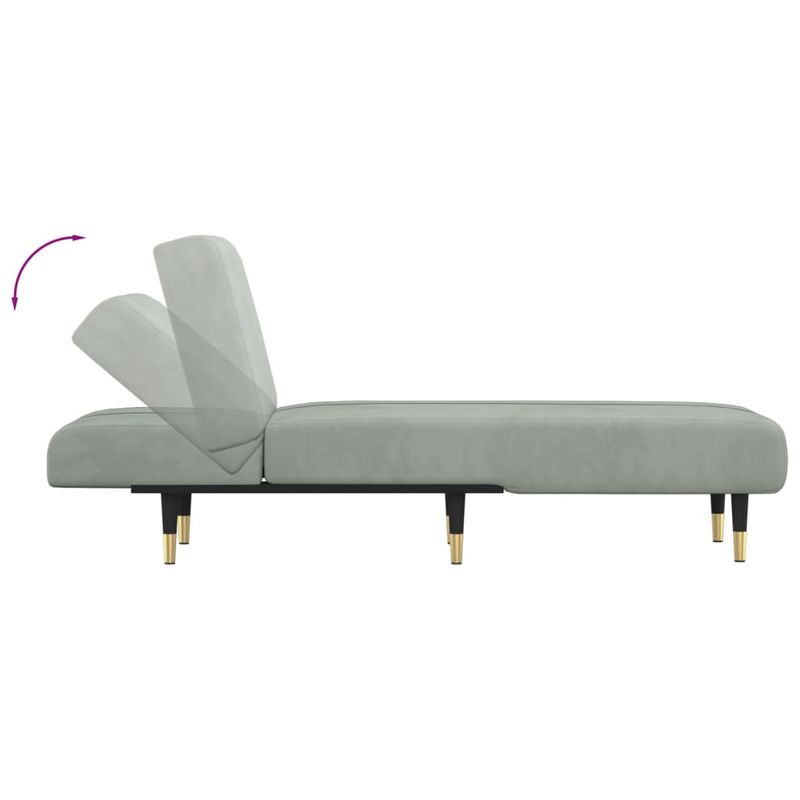Casa si Gradina - Mobilier - Scaune si fotolii - Fotolii - Sezlong, gri deschis, catifea - Infinity.ro