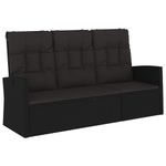 Casa si Gradina - Gradina si terasa - Mobilier exterior - Bancute de gradina - Banca rabatabila de gradina cu perne, negru, 173 cm, poliratan - Infinity.ro