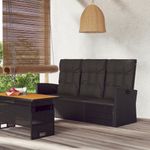 Casa si Gradina - Gradina si terasa - Mobilier exterior - Bancute de gradina - Banca rabatabila de gradina cu perne, negru, 173 cm, poliratan - Infinity.ro