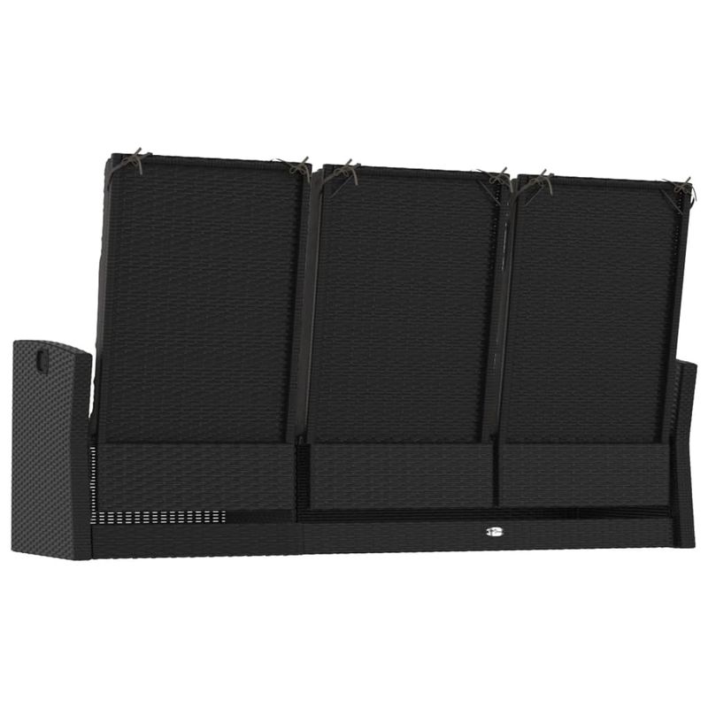 Casa si Gradina - Gradina si terasa - Mobilier exterior - Bancute de gradina - Banca rabatabila de gradina cu perne, negru, 173 cm, poliratan - Infinity.ro