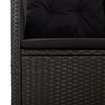 Casa si Gradina - Gradina si terasa - Mobilier exterior - Bancute de gradina - Banca rabatabila de gradina cu perne, negru, 173 cm, poliratan - Infinity.ro