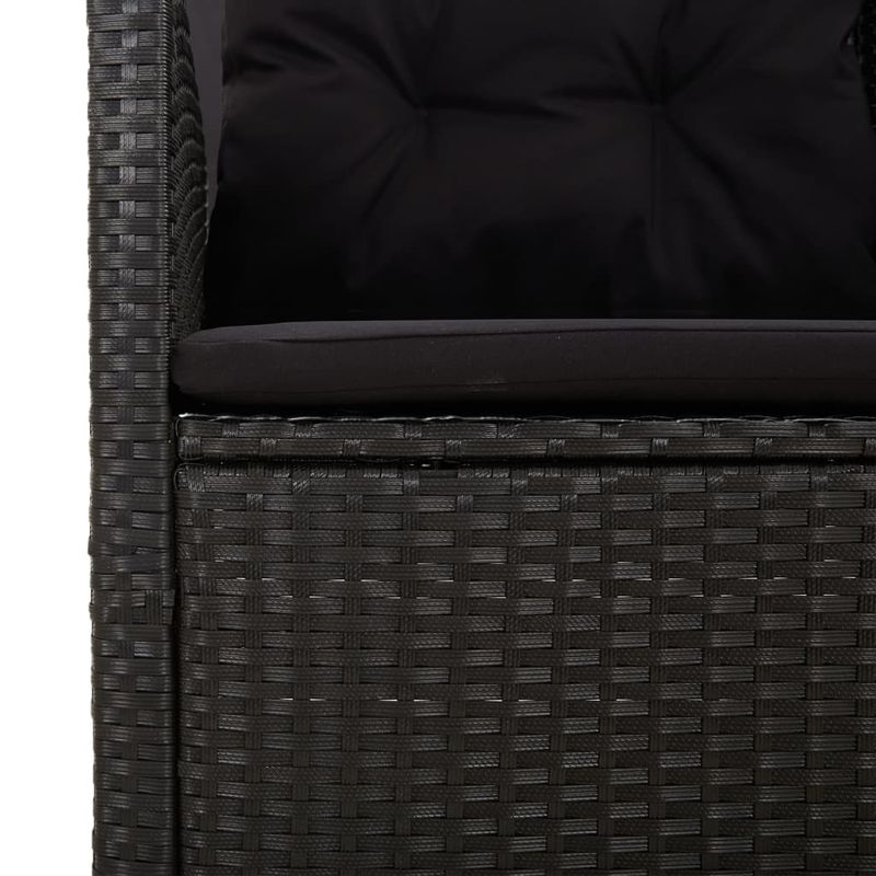 Casa si Gradina - Gradina si terasa - Mobilier exterior - Bancute de gradina - Banca rabatabila de gradina cu perne, negru, 173 cm, poliratan - Infinity.ro