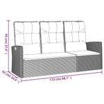 Casa si Gradina - Gradina si terasa - Mobilier exterior - Bancute de gradina - Banca rabatabila de gradina cu perne, negru, 173 cm, poliratan - Infinity.ro