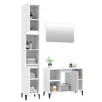 Casa si Gradina - Mobilier - Seturi de mobilier - Seturi baie - Set mobilier de baie, 3 piese, alb, lemn compozit - Infinity.ro