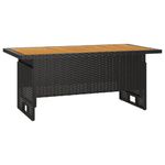Casa si Gradina - Gradina si terasa - Mobilier exterior - Mese gradina - Masa de gradina negru 100x50x43/63 cm lemn acacia si poliratan - Infinity.ro
