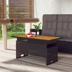 Casa si Gradina - Gradina si terasa - Mobilier exterior - Mese gradina - Masa de gradina negru 100x50x43/63 cm lemn acacia si poliratan - Infinity.ro