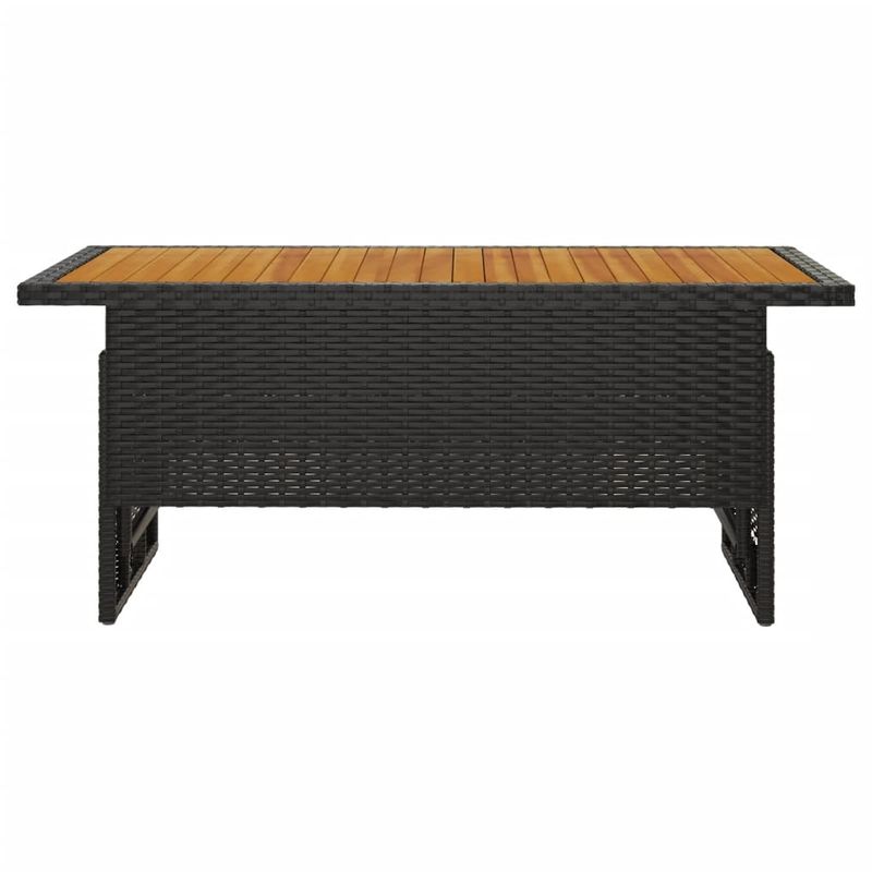 Casa si Gradina - Gradina si terasa - Mobilier exterior - Mese gradina - Masa de gradina negru 100x50x43/63 cm lemn acacia si poliratan - Infinity.ro