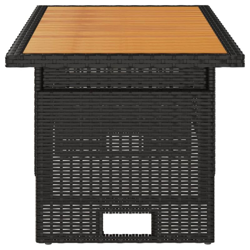 Casa si Gradina - Gradina si terasa - Mobilier exterior - Mese gradina - Masa de gradina negru 100x50x43/63 cm lemn acacia si poliratan - Infinity.ro