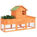 Petshop - Accesorii petshop - Culcusuri si custi - Custi interior si exterior - Cusca pentru iepuri maro 170x63x113 cm lemn masiv de pin - Infinity.ro