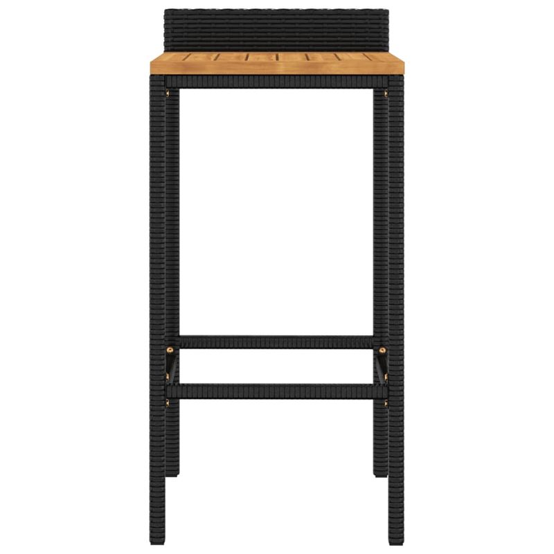 Casa si Gradina - Mobilier - Scaune si fotolii - Scaune - Scaune de bar 2 buc negru, poliratan și lemn masiv acacia, mărime 40x44x86 cm - Infinity.ro