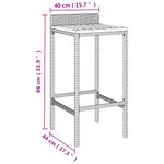 Casa si Gradina - Mobilier - Scaune si fotolii - Scaune - Scaune de bar 2 buc negru, poliratan și lemn masiv acacia, mărime 40x44x86 cm - Infinity.ro