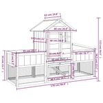 Petshop - Accesorii petshop - Culcusuri si custi - Custi interior si exterior - Cusca pentru iepuri gri 170x63x113 cm lemn masiv de pin - Infinity.ro