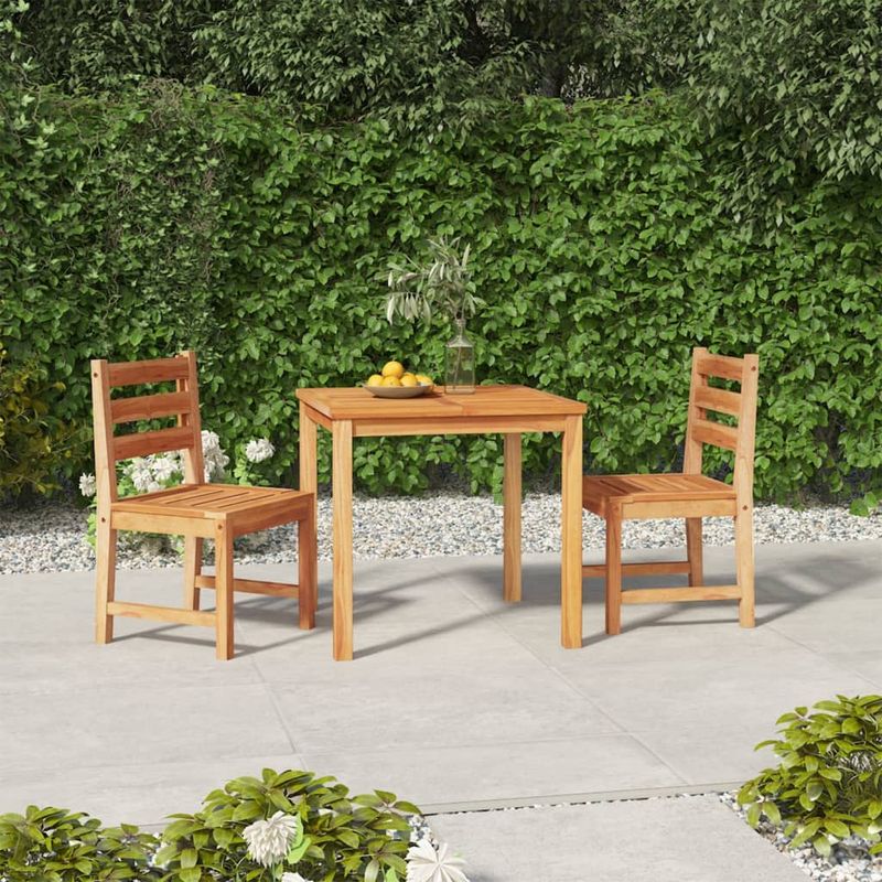 Casa si Gradina - Gradina si terasa - Mobilier exterior - Seturi mobila gradina - Set de masa pentru gradina, lemn masiv de tec, 3 piese, mărime 80x80x77 cm - Infinity.ro