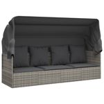 Casa si Gradina - Gradina si terasa - Mobilier exterior - Scaune si sezlonguri gradina - Pat sezlong de exterior cu acoperis si perne, gri, poliratan - Infinity.ro