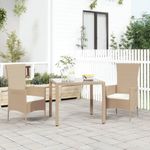 Casa si Gradina - Gradina si terasa - Mobilier exterior - Scaune si sezlonguri gradina - Scaune de gradina cu perne, 2 buc., bej, poliratan - Infinity.ro