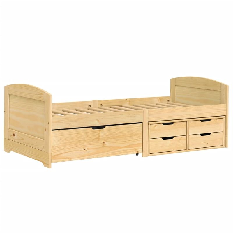 Casa si Gradina - Mobilier - Paturi si accesorii - Paturi - Pat de zi cu 5 sertare "IRUN", 90x200 cm, lemn masiv pin - Infinity.ro