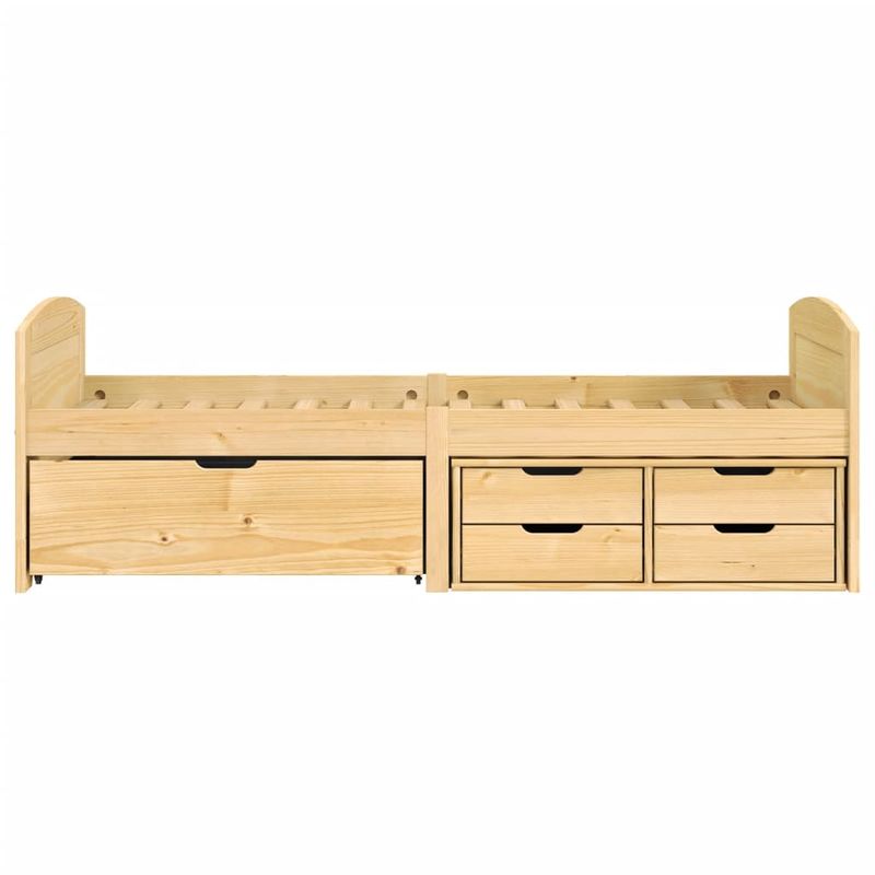 Casa si Gradina - Mobilier - Paturi si accesorii - Paturi - Pat de zi cu 5 sertare "IRUN", 90x200 cm, lemn masiv pin - Infinity.ro