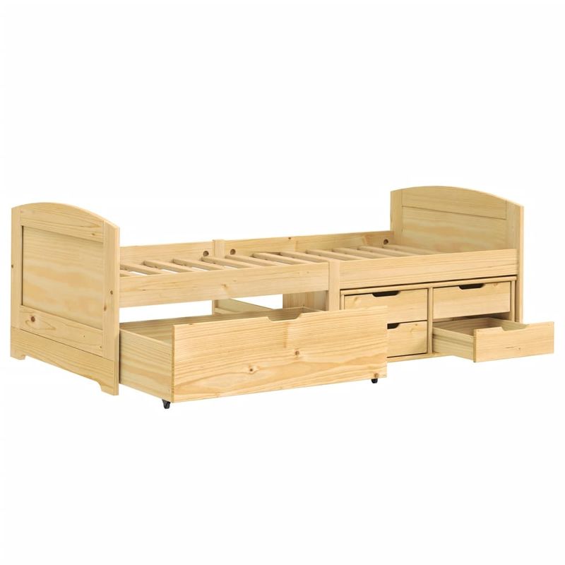 Casa si Gradina - Mobilier - Paturi si accesorii - Paturi - Pat de zi cu 5 sertare "IRUN", 90x200 cm, lemn masiv pin - Infinity.ro