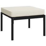Casa si Gradina - Gradina si terasa - Mobilier exterior - Canapele si fotolii gradina - Taburete de gradina cu perne nisipiu, 2 buc., 60x60x35 cm, otel - Infinity.ro