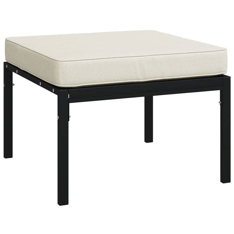 Casa si Gradina - Gradina si terasa - Mobilier exterior - Canapele si fotolii gradina - Taburete de gradina cu perne nisipiu, 2 buc., 60x60x35 cm, otel - Infinity.ro