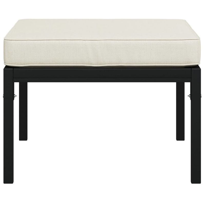 Casa si Gradina - Gradina si terasa - Mobilier exterior - Canapele si fotolii gradina - Taburete de gradina cu perne nisipiu, 2 buc., 60x60x35 cm, otel - Infinity.ro